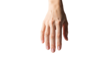 Female Hand Natural Position Isolated on Transparent Background