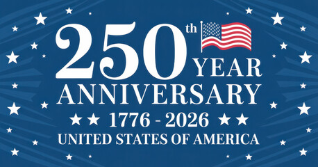 Naklejka premium 250th anniversary USA Background Logo 
