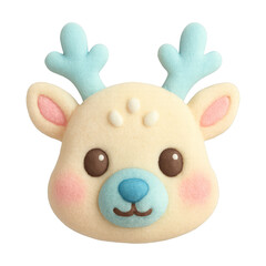 Fototapeta premium PNG Cute cartoon reindeer face illustration.