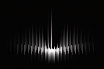 Abstract geometric pattern with sharp white lines in dramatic dark lighting for modern design.