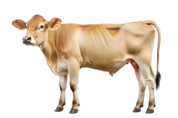Beef cattle breeder american brahman red on the ground Brahman Cow isolated on white background with clipping path include