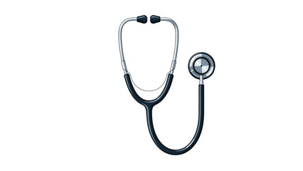 Classic medical stethoscope with a black tube and silver chest piece, symbolizing healthcare, diagnosis, and the essential tools used by doctors and medical professionals for patient care.