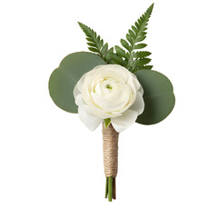 White Flower Boutonniere