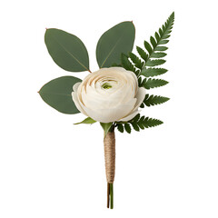 White Flower Boutonniere