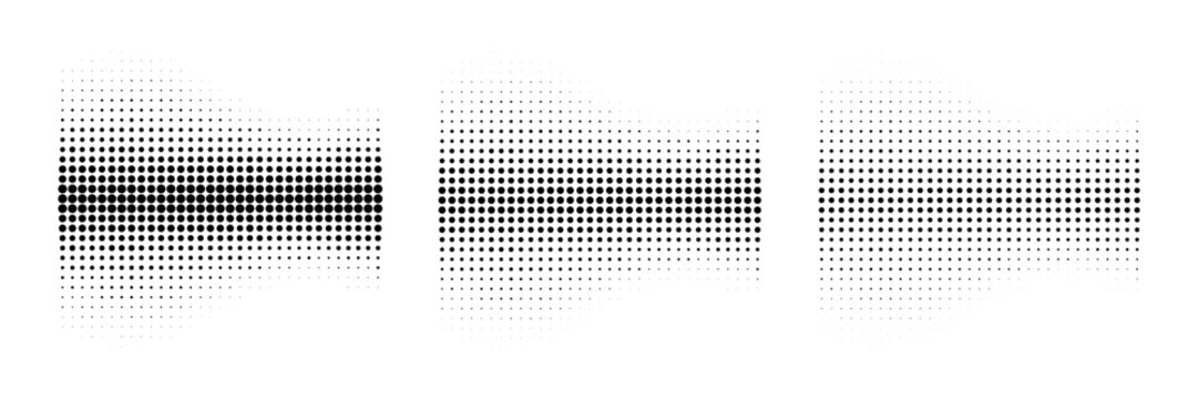 Halftone Curve Pattern. Design For Poster, Invitation, Gift Card, Coupon, Book Cover. Half Tone Curve Waves. Retro Background. Vintage Wave Halftone Texture. Vector Set Illustration.