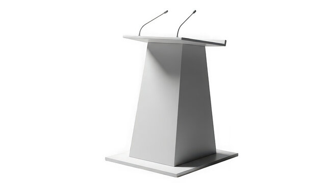 Modern podium with microphones isolated on transparent background