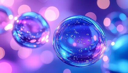 透明感あふれるブルーパープル美容成分マクロ ジェネレーティブAI