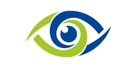 Naklejka premium Eye Logo media icon, Vision, eyecare, logotype concept idea. Vector Design template element with white background