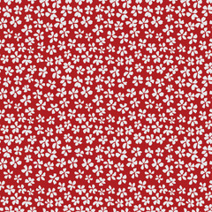 Floral seamless pattern in bloom, botanical motifs scattered randomly. Vector hand-drawn, for fashion, print, textile, fabric, wallpaper background