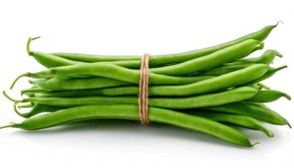 Fresh Green Beans Tied Together.