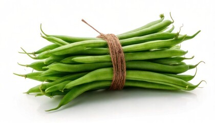 Fototapeta premium Fresh Green Beans Tied with Twine.