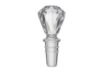 Diamond shape crystal wine bottle stopper on transparent background