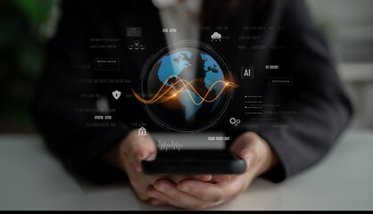 Global AI and data processing system enhances data, AI, and processing efficiency through digital network and global integration of intelligent technology Latch