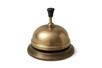 Brass service bell signaling hotel reception assistance