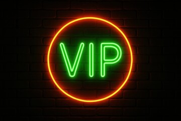 Vip neon sign display night club venue graphic design urban environment view exclusivity concept