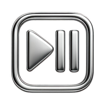 PNG Metallic play pause button icon