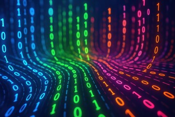 Exploring digital data patterns virtual space abstract graphics cyber environment dynamic visuals