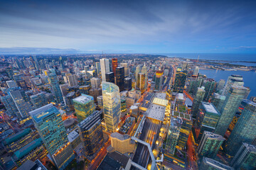 Obraz premium Toronto, Ontario, Canada Downtown Cityscape at Twilight