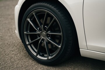 Car wheel urban detailed view automotive design modern concept
