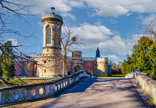 Vertical View of Stone Bridge Leading to Franzensburg Castle