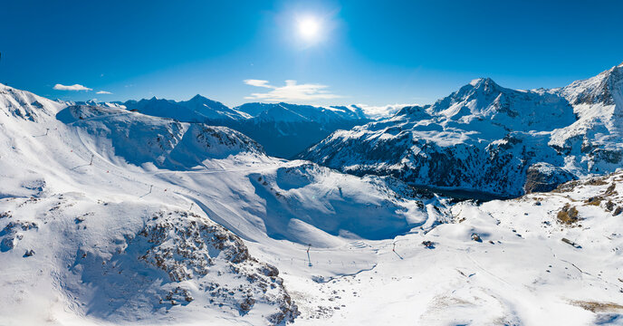 Aussois Ski Resort France Winter Aerial