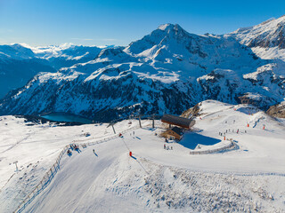 Aussois Ski Resort France Winter Aerial