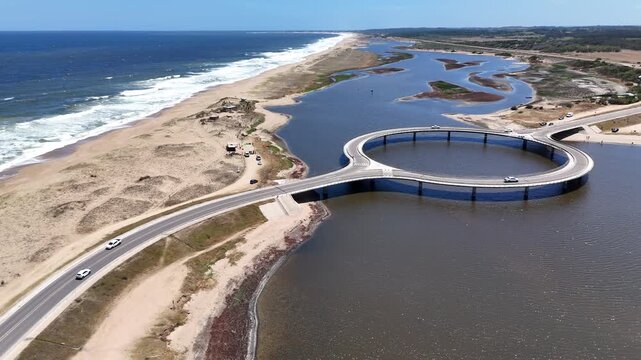Aerial View from Puente de La Laguna Garzon in Uruguay 