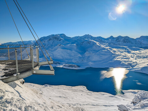 Val Cenis Ski Resort France Winter Aerial, France