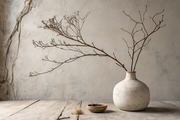 still life with a vase and flowers