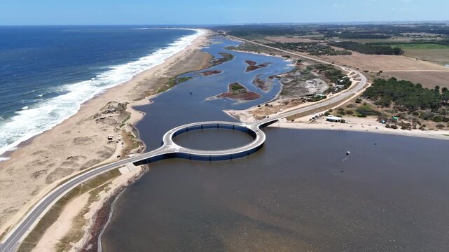 Aerial View from Puente de La Laguna Garzon in Uruguay 