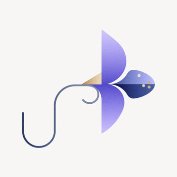 Geometric iris flower illustration vector