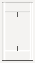Tennis court outline, design element vector
