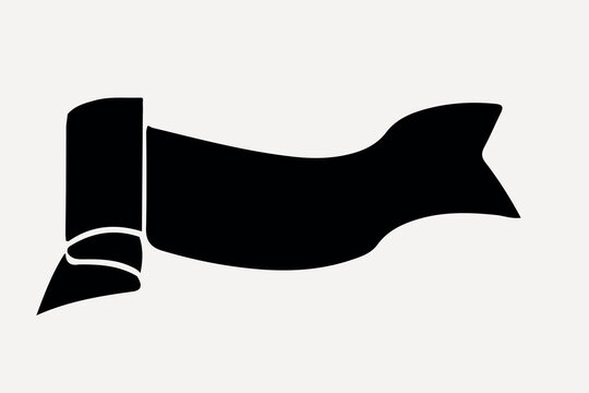 Black ribbon banner illustration vector