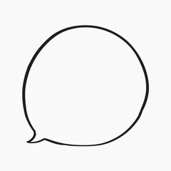 Simple round speech bubble outline illustration vector
