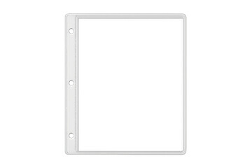 Clear plastic sheet protector with binder holes for documents