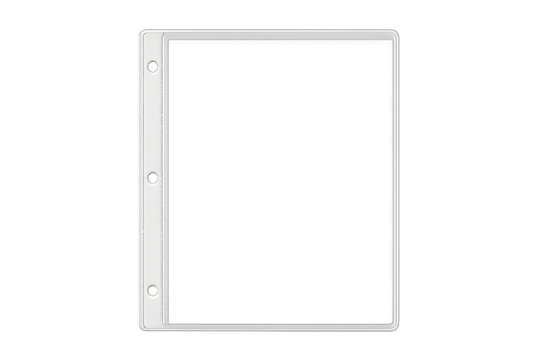 Clear plastic sheet protector with binder holes for documents