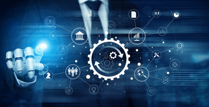 Using AI for business process automation and operations management. A concept for integrating and automating business functions with AI. Motif