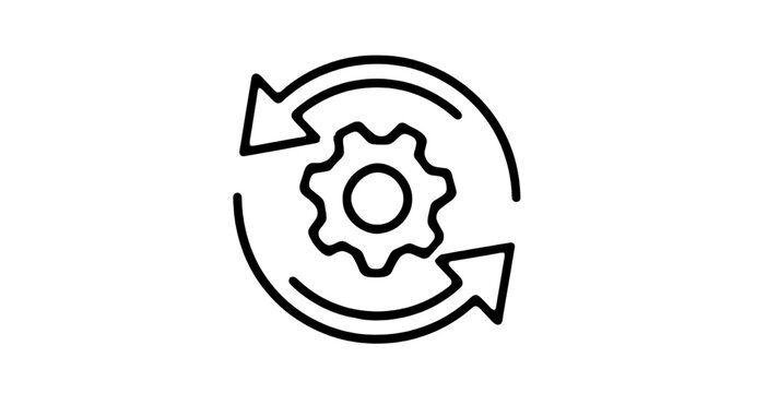 Digital Process Automation Icon For Technology And System Optimization