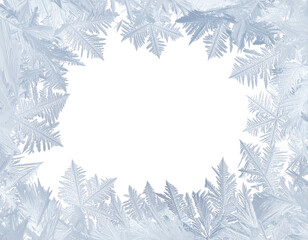 Ice crystals frame a void