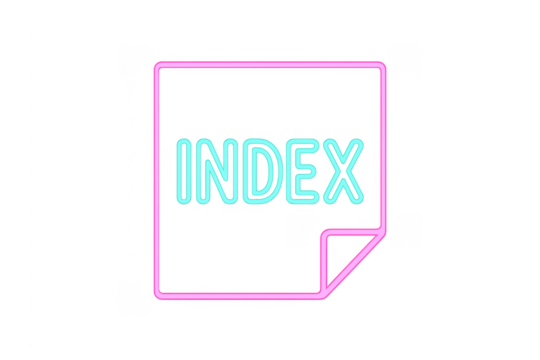 Index document file in glowing neon style - Powered by Adobe