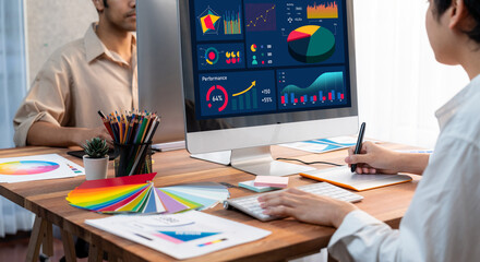 Business data dashboard provide brisk business intelligence analytic for marketing strategy planning