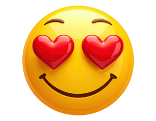 Smiling emoji with heart eyes