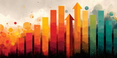 Progressive bar chart showing business growth and success