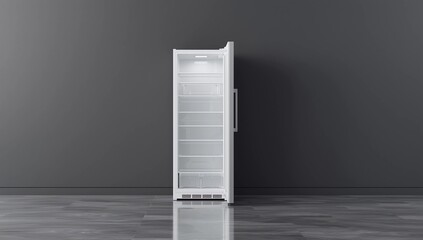Open Modern side by side Stainless Steel Refrigerator. Fridge Freezer. 3d rendering