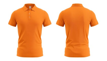 Orange Collared Shirt Design Template
