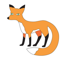 Fox cartoon illustration isolated vector