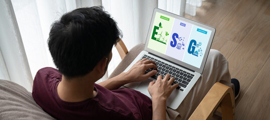 ESG environmental social governance policy for modish business to set a standard to achieve high ESG score