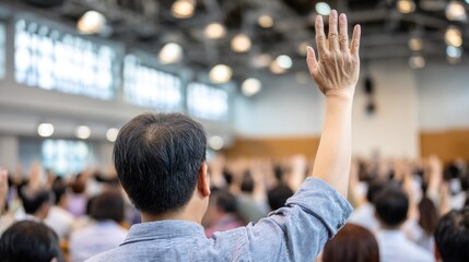 Worshippers seated in church listening to preacher speaking from front. Faith-based community, religious service and peaceful spiritual environment