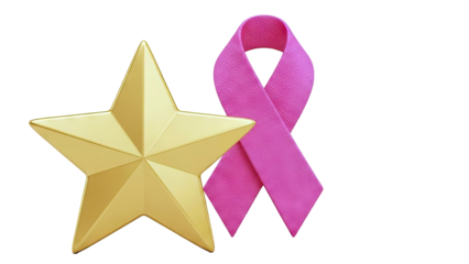 Golden Star and Pink Ribbon