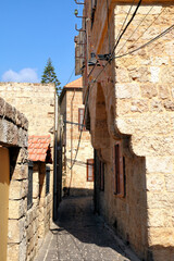 The narrow streets of the ancient town of Batroun on the Lebanese coast.